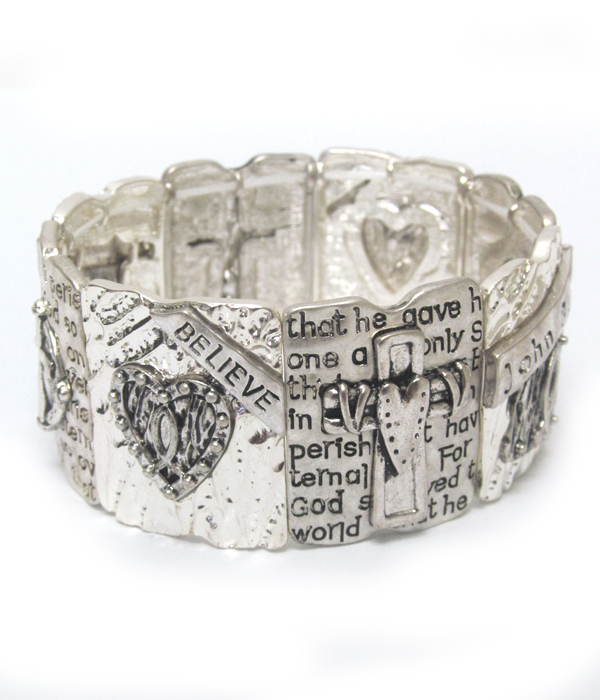 Religious inspiration stretch bracelet - john 3:16