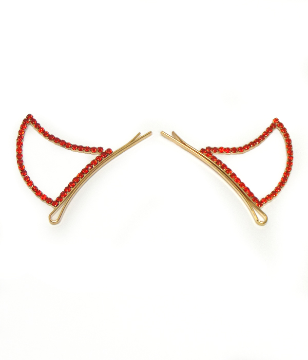 Crystal devil head bobby hair pin