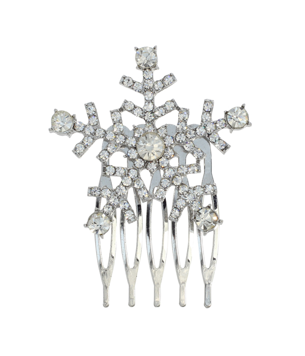 Crystal snowflake hair comb