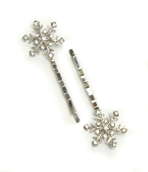 Crystal snowflake hair pin