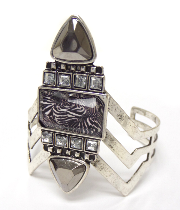 Animal print aztec pattern bangle bracelet -western