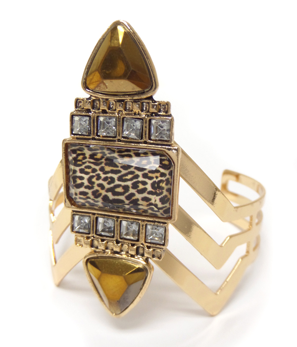 Animal print aztec pattern bangle bracelet -western