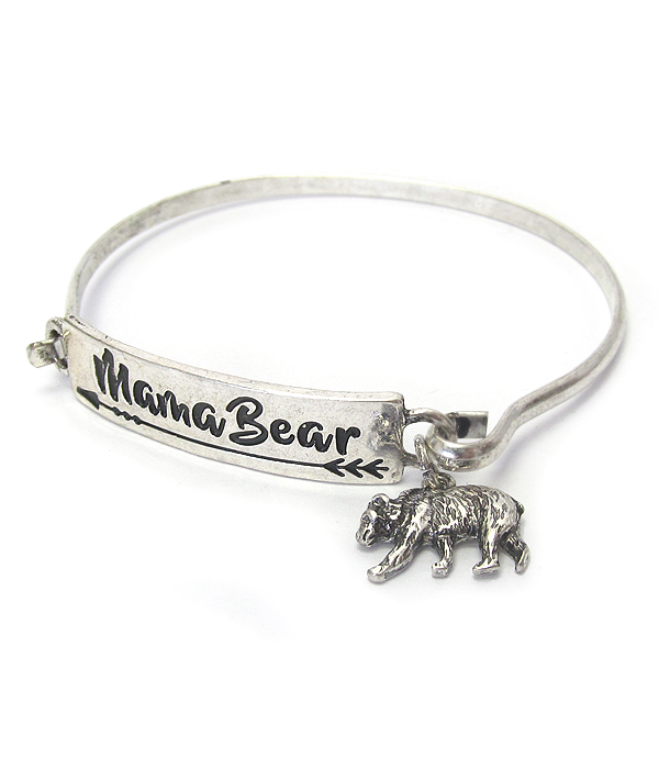 MAMA BEAR INSPIRATION WIRE BANGLE BRACELET