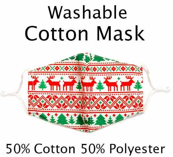 Christmas theme washable face mask with filter interlayer