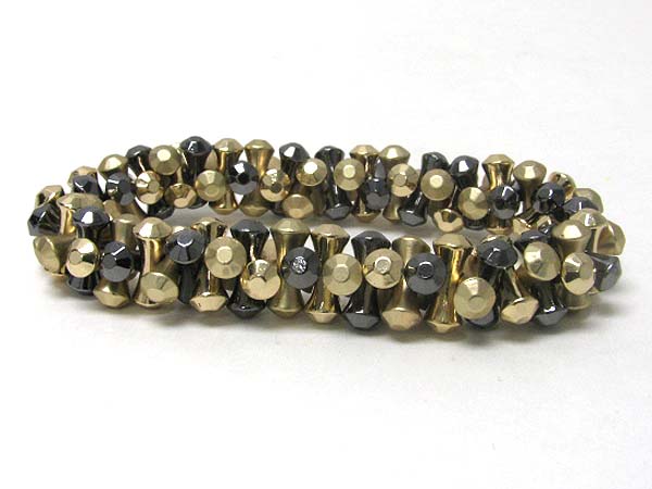 Metal beads link stretch bracelet