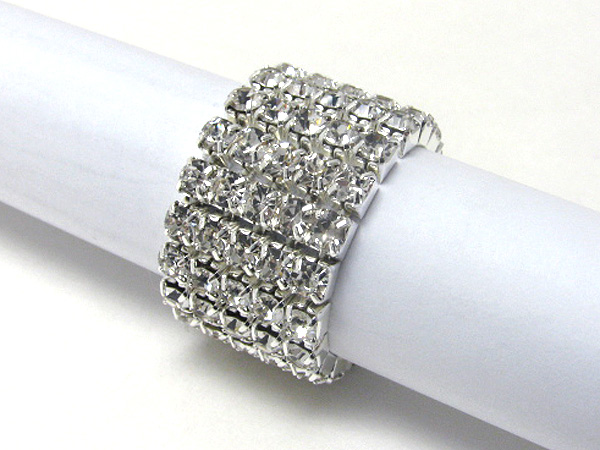 5 row rhinestone stretch ring