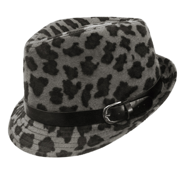 100% acrylic belt accent leodard fedora