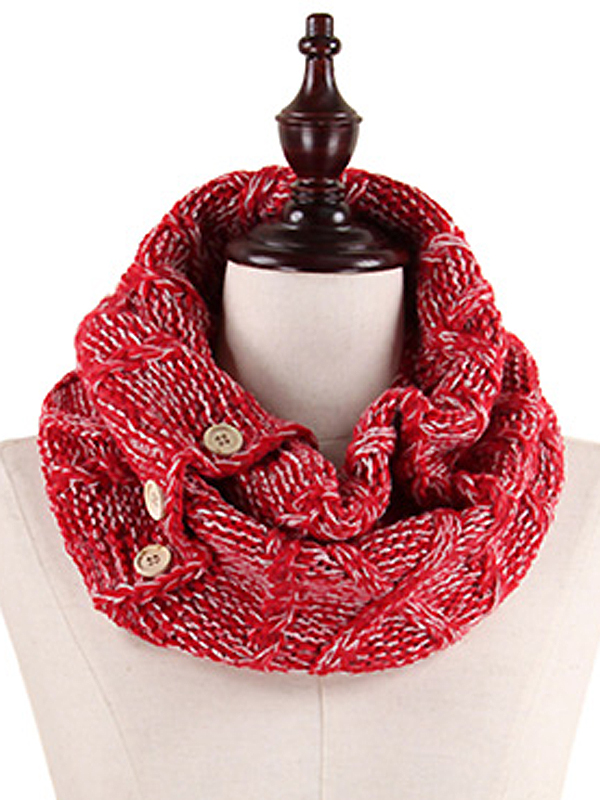 BUTTON ACCENT INFINITY SCARF