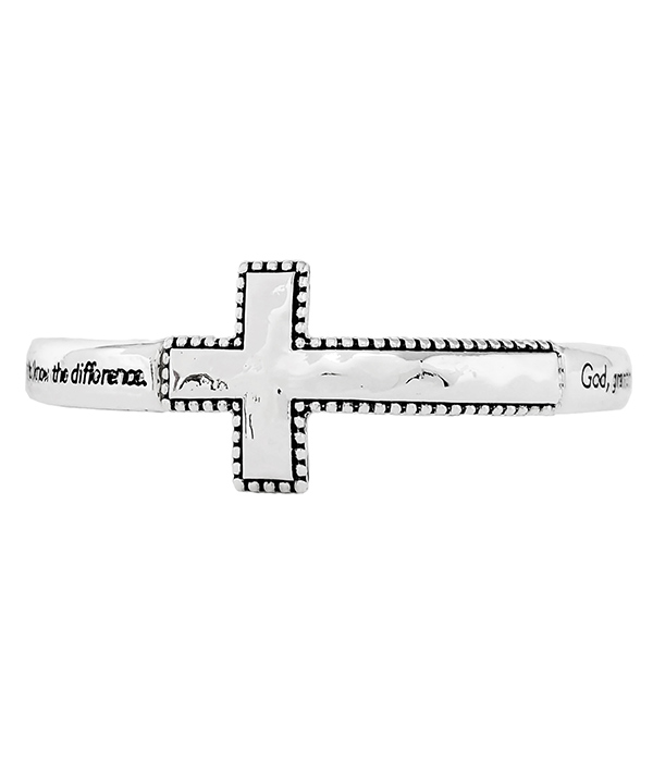 Religious inspiration cross stretch bracelet - serenity prayer