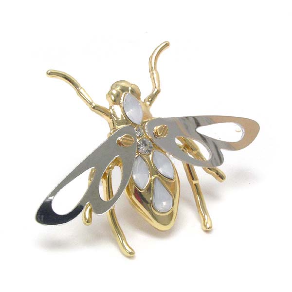 Glass wing bug brooch or pin