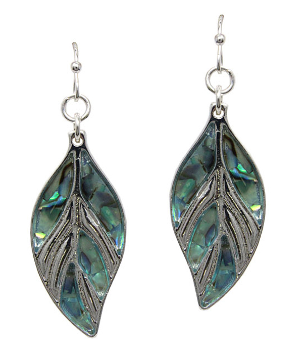 Abalone leaf earring