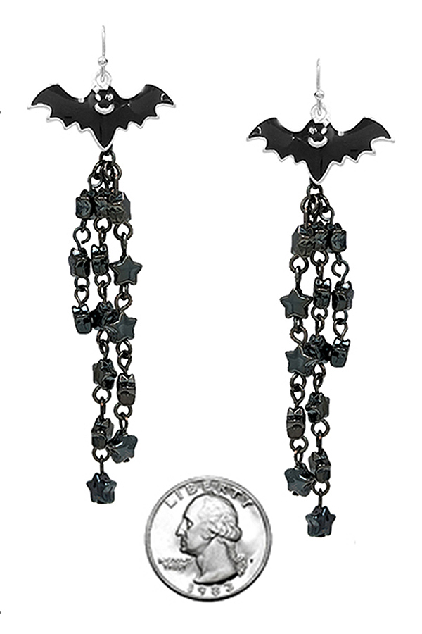 HALLOWEEN THEME EPOXY EARRING - BAT