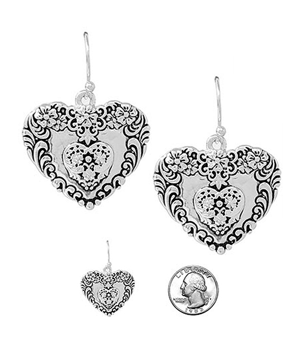 RELIGIOUS INSPIRATION UTENSIL SPOON TEXTURE EARRING - HEART