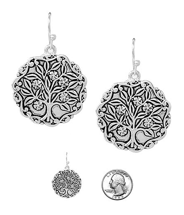 RELIGIOUS INSPIRATION UTENSIL SPOON TEXTURE EARRING - TREE OF LIFE