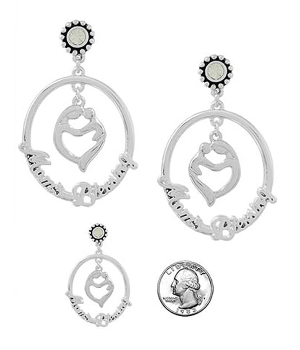 Religious inspiration hoop earring - moms blessing