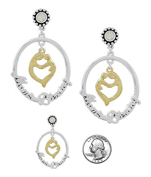 Religious inspiration hoop earring - moms blessing