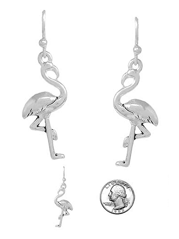 TROPICAL THEME METAL EARRING - FLAMINGO