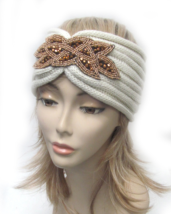 Multi bead knit headwrap