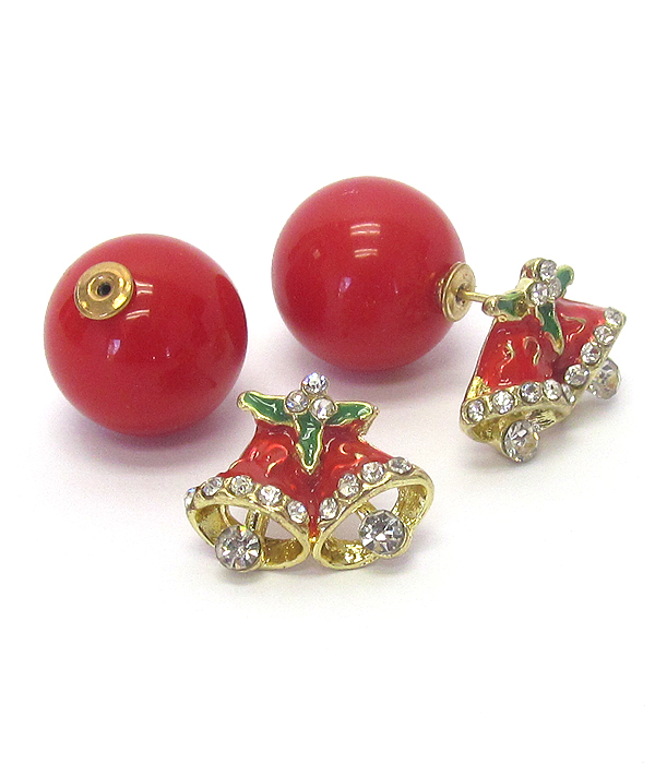 Christmas bell double sided earring
