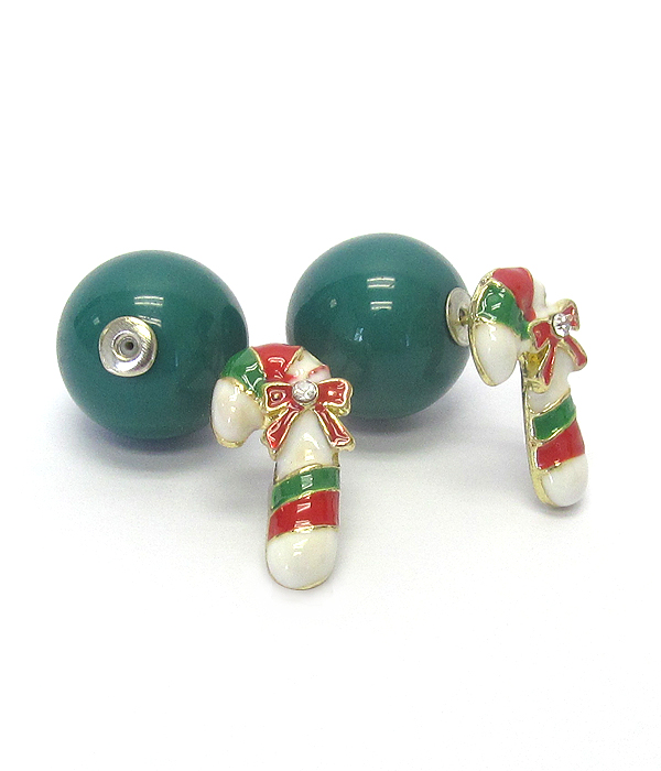 Christmas stick double sided earring
