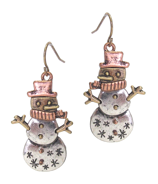 Christmas theme snowman earring