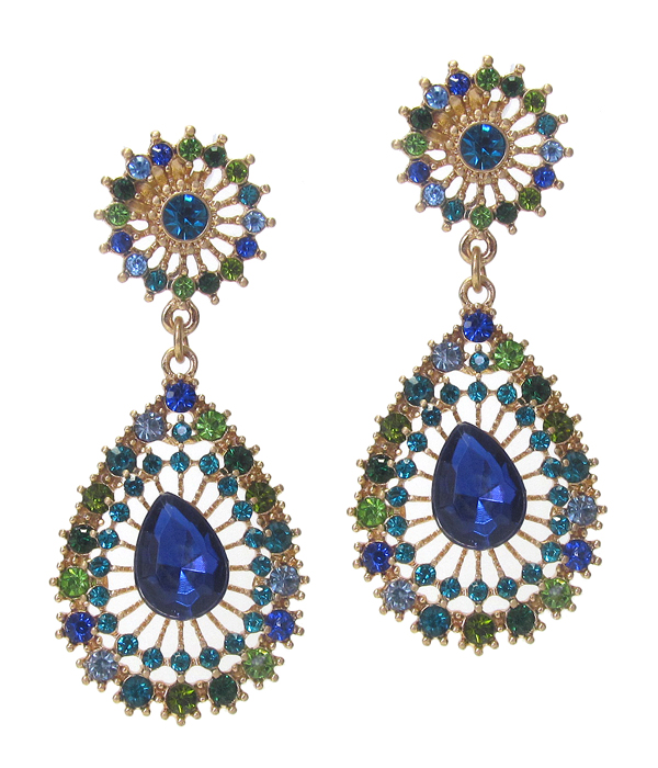 Crystal teardrop party earring