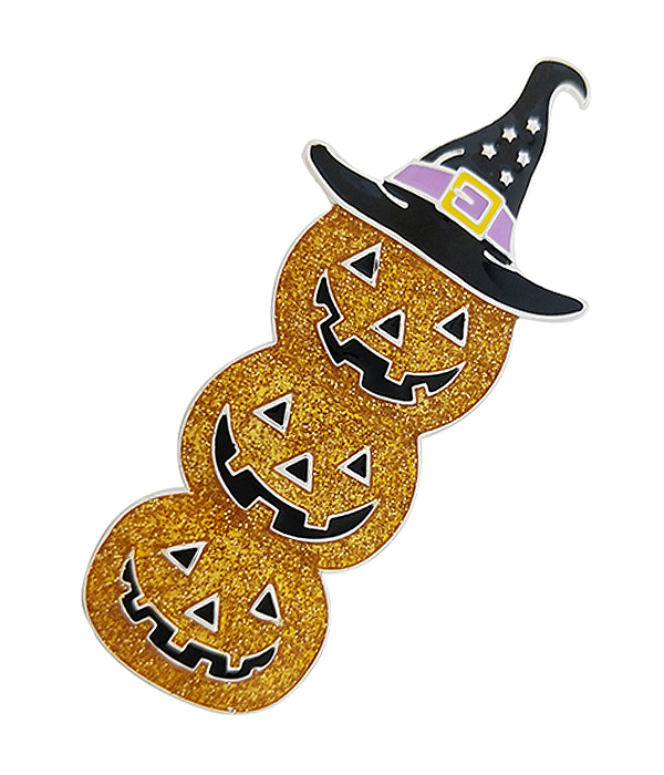 HALLOWEEN THEME EPOXY TRIPLE PUMPKIN PIN OR BROOCH