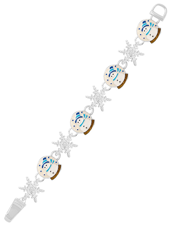 CHRISTMAS THEME MAGNETIC BRACELET - SNOWMAN SNOWFLAKE