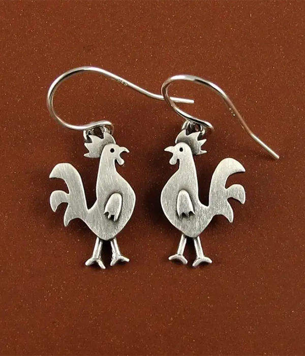 Farm theme rooster earring