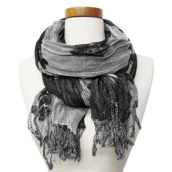 100% polyester jaquard flower pattern scarf