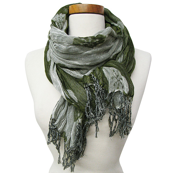 100% polyester jaquard flower pattern scarf