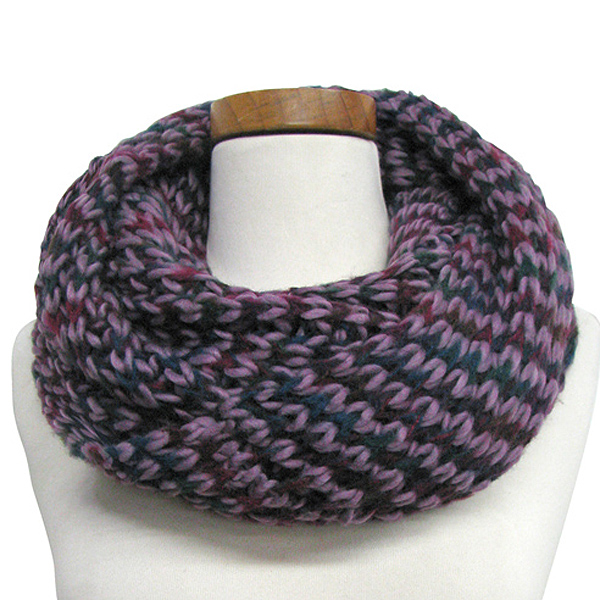100% polyester mixed color knit infinity scarf