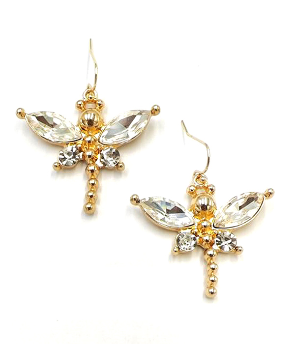 CRYSTAL DRAGONFLY EARRING