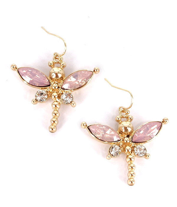 Crystal dragonfly earring