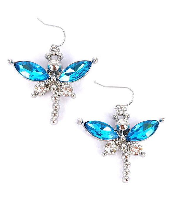 CRYSTAL DRAGONFLY EARRING