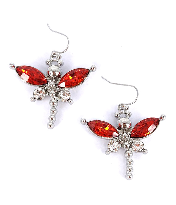 CRYSTAL DRAGONFLY EARRING