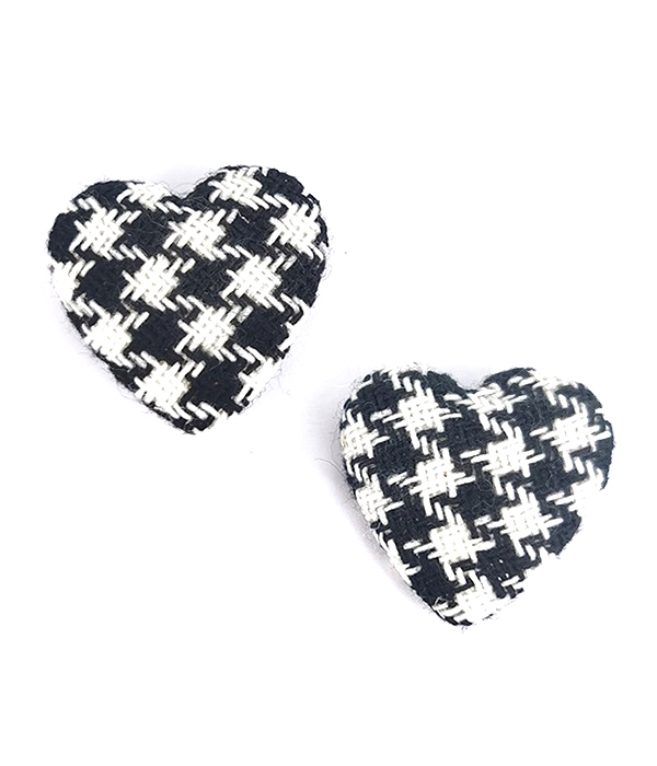 Houndstooth heart earring
