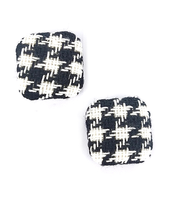HOUNDSTOOTH SQUARE EARRING