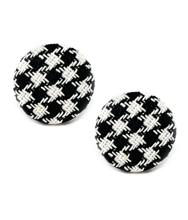 HOUNDSTOOTH DISC EARRING