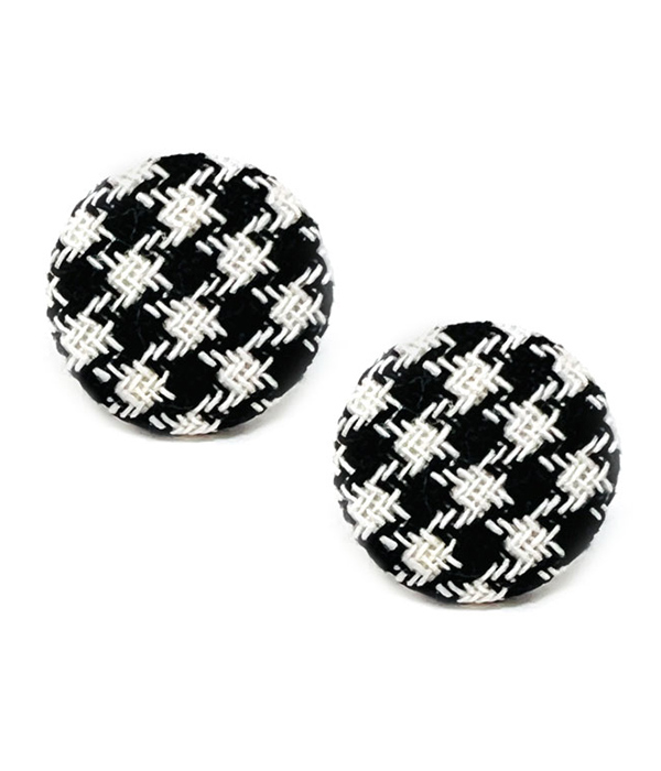 Houndstooth disc earring