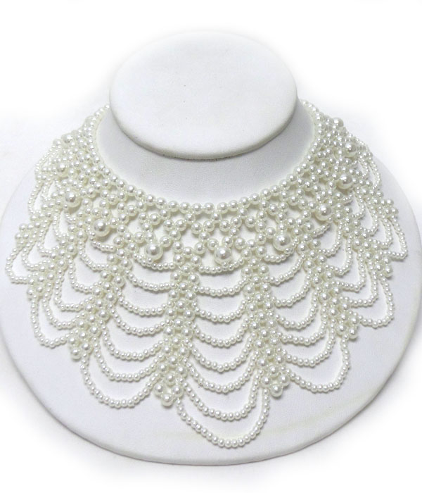 Layers or pearl pattern necklace