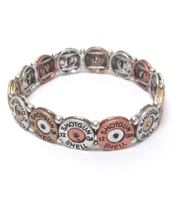 Chicos style vintage metal bullet stretch bracelet