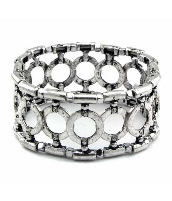 Chicos style vintage metal donut stretch bracelet