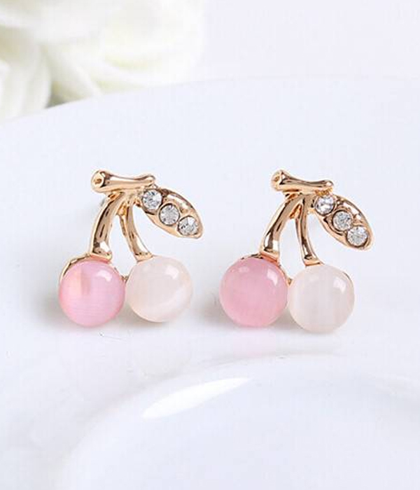 Crystal cherry earring