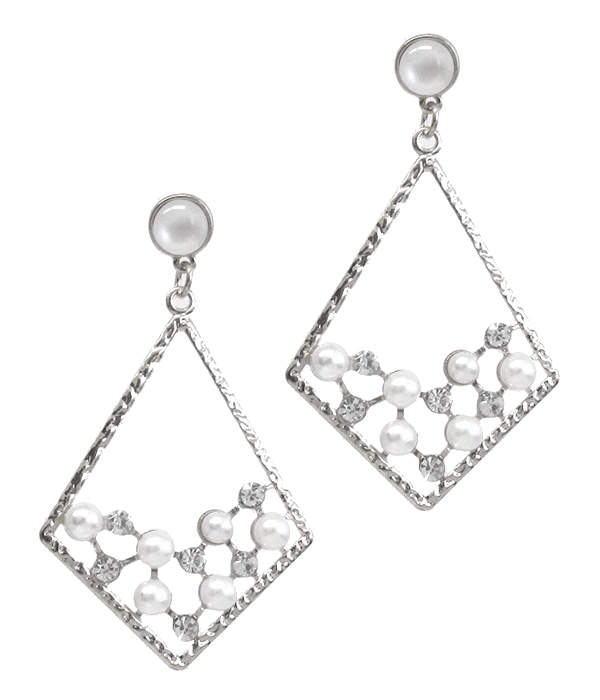 Pearl and crystal mix earring