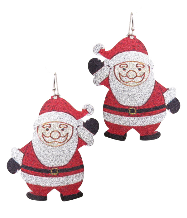 CHRISTMAS THEME METAL SHEET EARRING - SANTA