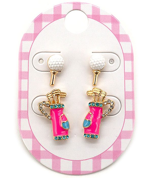 2 pair golf earring