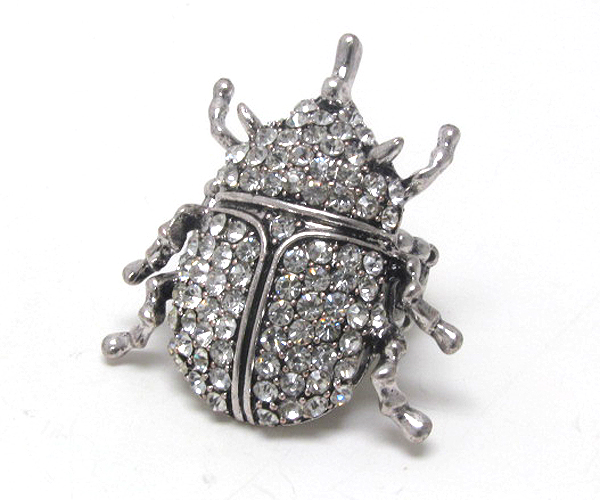 Fashion crystal antique bug strech ring