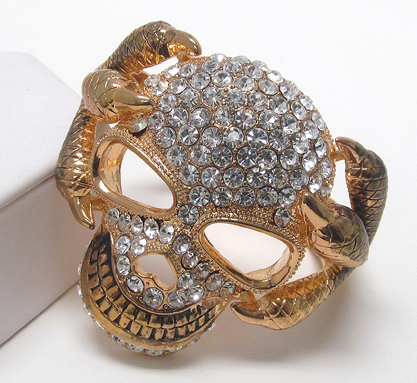 Crystal skull with dragon claws bangle