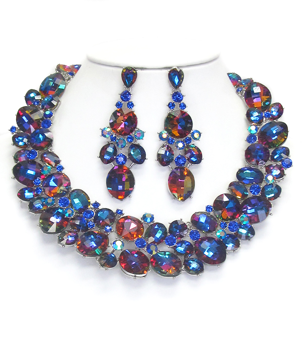 Luxury class victorian style and australian crystal party necklace set